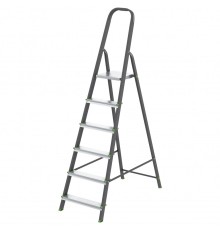 СИБРТЕХ Стремянка, 6 ступеней, стальной профиль, алюминиевые ступени, Россия  [97956]