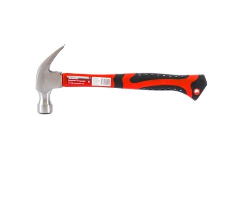 [Молотки] MATRIX Молоток-гвоздодер, 450 г, боек 27 мм, фибергласовая обрезиненная рукоятка [10450]