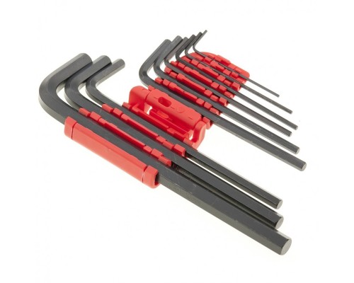 [Ручной инструмент] MATRIX Набор ключей имбусовых HEX, 1,5–10 мм, CrV, 9 шт., оксидированные, удлиненные [11231]