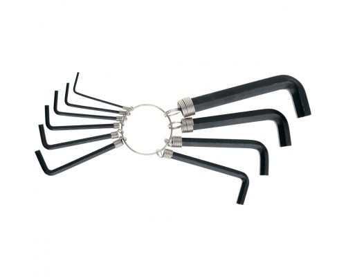 [Ручной инструмент] SPARTA Набор ключей имбусовых HEX, 1,5–10 мм, 10 шт., оксидированные, на кольце [112665]