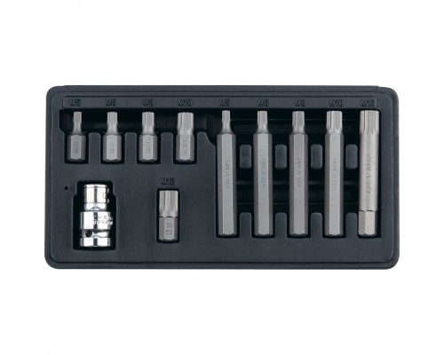 [HYUNDAI] STELS Набор бит SPLINE, шестигранный хвостовик 1 1/2', CrV, 10 мм, 11 пред. [11312]