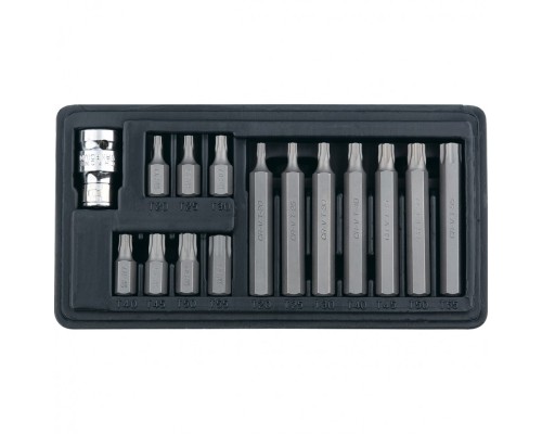 [HYUNDAI] STELS Набор бит TORX, хвостовик-шестигранник, 10 мм, CrV, 15 предм. [11315]