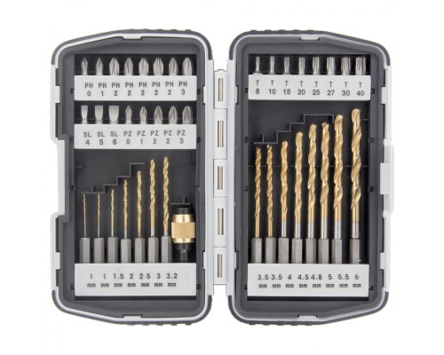 [HYUNDAI] MATRIX Набор бит и свёрл, магнитный адаптер, CrV, в пласт. боксе, 40 шт. [11322]