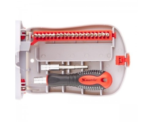 [Отвертки, Молотки, Кувалды, Киянки, Топоры] MATRIX Отвертка для точных работ с насадками Fusion, 22 пр. в пласт. пенале [11584]