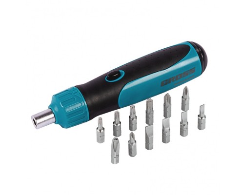 [Отвертки, Молотки, Кувалды, Киянки, Топоры] GROSS Отвертка реверсивная, механизм SmartPush, 12 шт., S2 [11611]