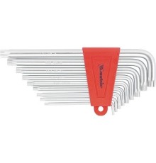 MATRIX Набор ключей имбусовых TORX, 9 шт., T10-T50, CrV, удлиненные, сатин. [12306]