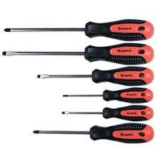 MATRIX Набор профессиональных отверток Fusion, CrV, 3-компонентная рукоятка antislip, 6 шт. [13351]