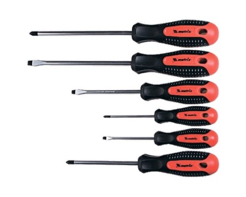 [Отвертки, Молотки, Кувалды, Киянки, Топоры] MATRIX Набор профессиональных отверток Fusion, CrV, 3-компонентная рукоятка antislip, 6 шт. [13351]