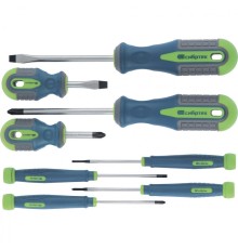 СИБРТЕХ Набор отверток универсальный, CrV, трехкомпонентные рукоятки, 8 предметов [13375]