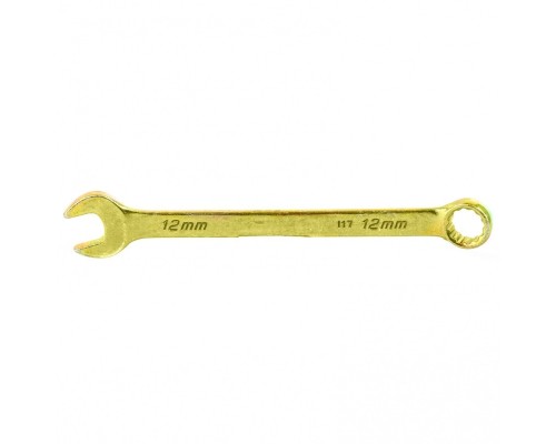 [Ручной инструмент] СИБРТЕХ Ключ комбинированный, 12 мм, желтый цинк [14978]
