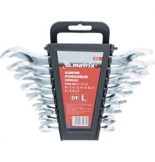 MATRIX Набор ключей рожковых, 6 х 22 мм, 8 шт., CrV, хромированные [15276]