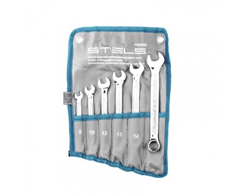 [Ручной инструмент] STELS Набор ключей комбинированных 6 шт. 8-17 мм  антислип [15282]