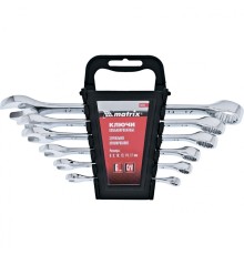 MATRIX Набор ключей комбинированных, 6 - 17 мм, 6 шт., CrV, полированный хром [15414]