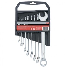 MATRIX Набор ключей комбинированных, 6 - 22 мм, 9 шт., CrV, полированный хром [15424]