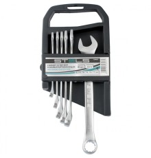 STELS Набор ключей комбинированных, 8 - 17 мм, 6 шт., CrV, матовый хром [15427]