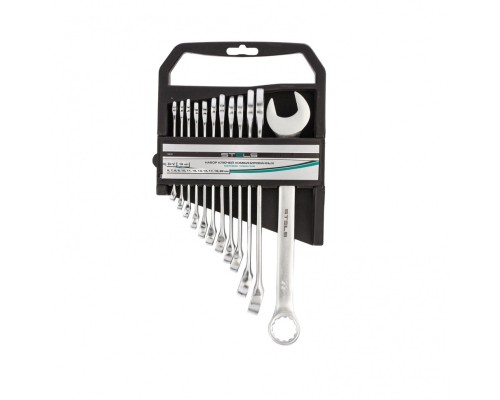 [Ручной инструмент] STELS Набор ключей комбинированных, 6 - 22 мм, 12 шт., CrV, матовый хром [15429]