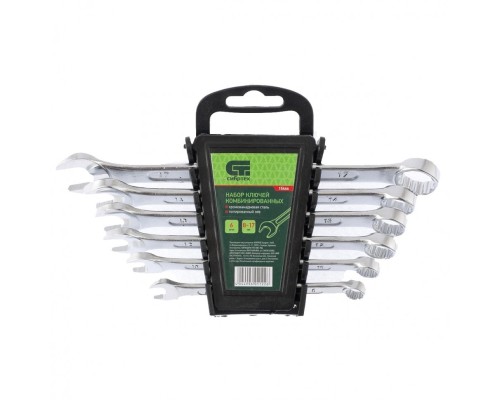 [Ручной инструмент] СИБРТЕХ Набор ключей комбинированных, 8 - 17 мм, CrV, 6 шт. [15446]