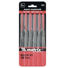 MATRIX Набор надфилей, 160 х 4 мм, 6 шт., обрезиненные рукоятки [15816]