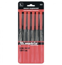 MATRIX Набор надфилей, 180 х 5 мм, 6 шт., пластиковые рукоятки [15822]