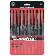 MATRIX Набор надфилей, 180 х 5 мм, 10 шт., пластиковые рукоятки [15824]
