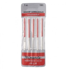 MATRIX Набор надфилей алмазных, 140 х 50 х 3 мм, 5 шт. [15830]