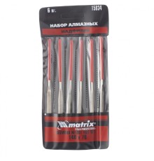 MATRIX Набор надфилей алмазных, 140 х 70 х 3 мм, 6 шт. [15834]