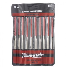 MATRIX Набор надфилей алмазных 140 х 70 х 3 мм, 10 шт. [15835]
