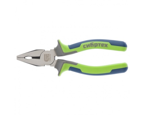 [плоскогубцы] СИБРТЕХ Плоскогубцы комбинированные, 160 мм, фосфатирование, трехкомпонентные рукоятки [17053]