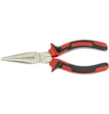 MATRIX Длинногубцы NICKEL, 160 мм, прямые никелированные, двухкомпонентные рукоятки [17164]