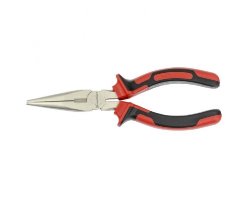 [плоскогубцы] MATRIX Длинногубцы NICKEL, 160 мм, прямые никелированные, двухкомпонентные рукоятки [17164]