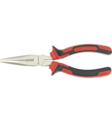 MATRIX Длинногубцы NICKEL, 180 мм, прямые никелированные, двухкомпонентные рукоятки [17166]