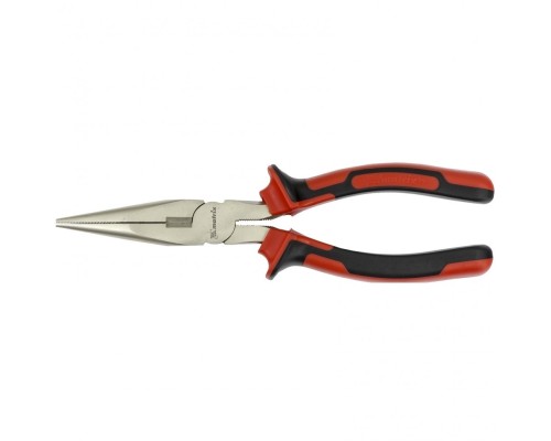 [плоскогубцы] MATRIX Длинногубцы NICKEL, 200 мм, прямые никелированные, двухкомпонентные рукоятки [17168]