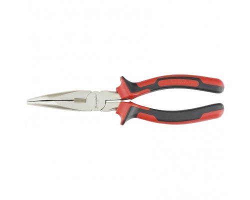 [плоскогубцы] MATRIX Длинногубцы NICKEL, 200 мм, изогнутые никелированные, двухкомпонентные рукоятки [17424]