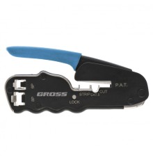 GROSS Клещи для обжима телефонных и компьютерных клемм RJ45, 8P и RJ11/12, 6P, компакт., CAT5 [17723]