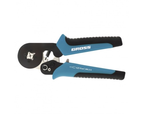 [плоскогубцы] GROSS Клещи (пресс-клещи) для обжима наконечников электропроводов с сечением 0,25-8 мм2 [17724]