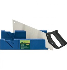 СИБРТЕХ Стусло пластиковое синее,4 угла для запила+пила 450мм [22538]