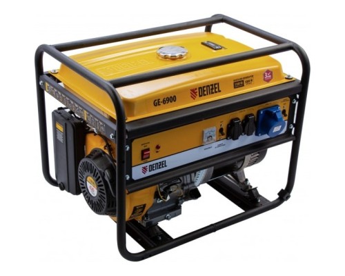 [Генератор] Denzel Генератор бензиновый GE-6900, 5,5 кВт, 220В/50Гц, 25 л, ручной старт [94637]