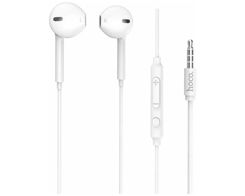 [Наушники HOCO] HOCO M55/ Наушники + микрофон/ Кнопка ответа/ 1.2м/ 3.5 mm jack/ White