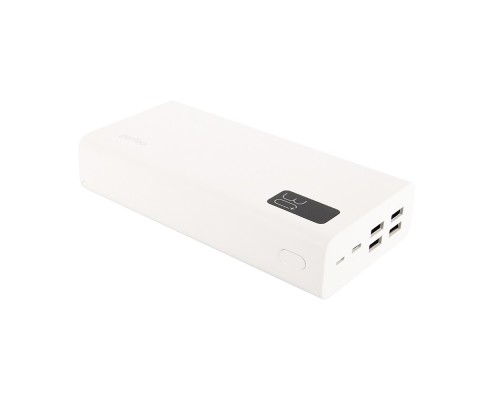[Аксессуар] Perfeo Powerbank MOUNTAINS 30000 mAh/LED дисплей/PD + QC 3.0/Type-C/4 USB/Выход: 3A, max 22.5W/White (PF_D0162)