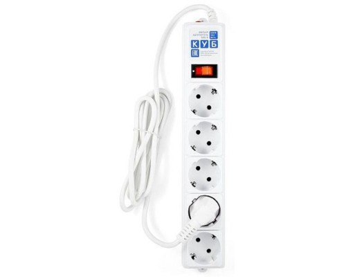 [Сетевые фильтры] PowerCube Фильтр-удлинитель 0.5м, 5 розеток 10А (SPG-B-0,5M-WHITE), белый {13560}