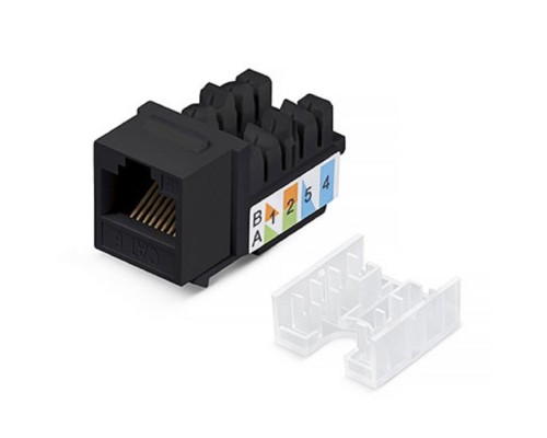 [Cabeus Разъемы, Проходные адаптеры, Вставки] Cabeus KJ-RJ45-Cat.5e-90-SW-BK Вставка Keystone Jack RJ-45