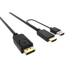 Кабель аудио-видео Buro HDMI (m)/DisplayPort (m) 3м. Позолоченные контакты черный (HDMI-DP-3M)