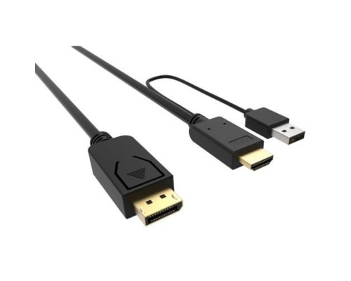 [Кабель] Кабель аудио-видео Buro HDMI (m)/DisplayPort (m) 3м. Позолоченные контакты черный (HDMI-DP-3M)