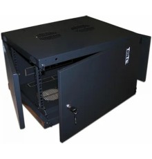 Lanmaster TWT-CBWNM-6U-6X6-BK Шкаф коммутационный настенный 6U 550x600mm пер.дв.металл задн.дв.спл.стал.лист 60кг черный IP20