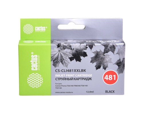 [расходные материалы] Картридж струйный Cactus CS-CLI481XXLBK черный (12мл) для Canon Pixma TR7540/TR8540/TS6140/TS8140