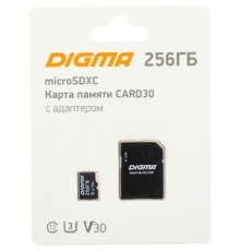Micro SecureDigital 256GB Digma CARD30 + adapter (1845101) Class10