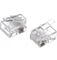 Exegate EX293763RUS Коннектор ExeGate PL12-6P6C-100 RJ-12 телефонный разъем (6P6C), золотое напыление (100шт)