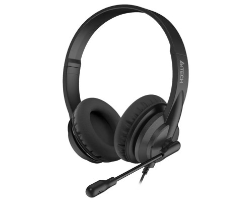 [Наушники] Наушники с микрофоном A4Tech HS-10 черный 2м накладные оголовье (HS-10/3.5MM PLUG/BLACK)