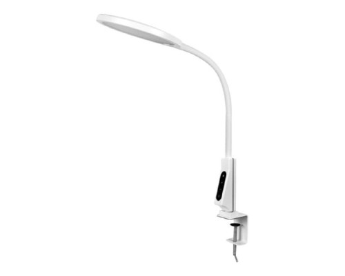 [Camelion Настольные светильники] Camelion KD-837  C01 белый LED(Свет-к наст.,на струбц., 7Вт,230В,450лм,сенс.рег.ярк и цвет.темп,USB-5В,1А )