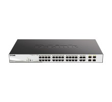 D-Link DGS-1210-28P/F5A Настраиваемый L2 коммутатор с 24 портами 10/100/1000Base-T и 4 комбо-портами 100/1000Base-T/SFP (24 порта PoE 802.3af/at, PoE-бюджет 193 Вт)